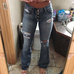Distressed Flared Light Wash Jeans
